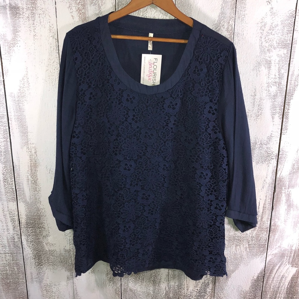Ire Navy Blue XXL NWT Blouse